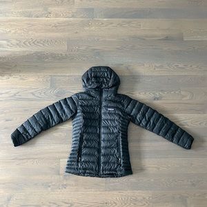 Patagonia Black Down Sweater Puffer Hoodie Jacket Womens XXS
